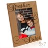 KATE POSH - Brother & Sister Engraved Natural Wood Picture Frame, Siblings Gifts, Wedding Gifts, Little Sister, Little Brother, Big Sister, Big Brother (5x7-Vertical)