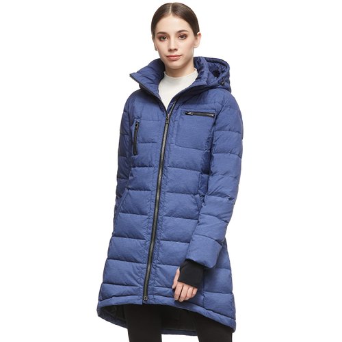 Orolay Women's Down Jacket Coat Mid-Length Blue XL