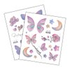 Tattoo Sticker 12PCS Butterfly Tattoo Stickers Glitter Butterfly Wings Flowers Moon Temporary Tattoo Stickers Wrist Neck Face Fake Tattoo Stickers