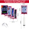 Halloween Blood Bags Party Supplies - 20 Halloween Drink Pouches + 2 Funnels Halloween Party Favors, Reusable Halloween Blood Bags Drink Bag for Vampire Zombie Costumes Props Party Decorations(5