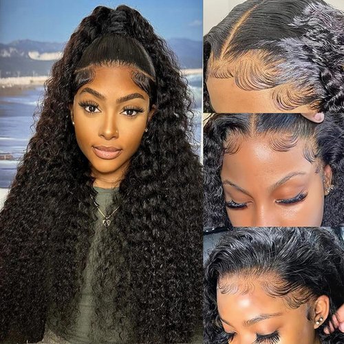 SODLIS 13x6 Deep Wave Lace Front Wigs Human Hair Pre PLucked 13x6 HD Lace Front Wigs Human Hair For Black Women Deep Curly Lace Front Wigs Human Hair Natural Color Glueless Wig (22 Inch)