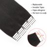 ABH AMAZINGBEAUTY HAIR Tape in Yaki Hair Extensions Human Hair Black Women Semi-permanent Tape Attached, Invisible 100% Remy Yaki Human Hair Natural Black 50 Gram 20pcs, 18 Inch