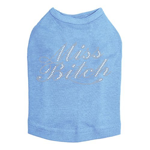 Miss Bitch (Rhinestone) Dog Shirt 4XL Blue