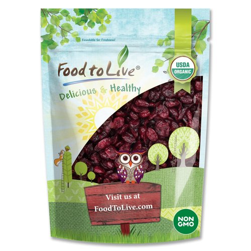 Food to Live Organic Dried Cranberries, 8 Ounces – Non-GMO, Kosher, Unsulfured, Bulk