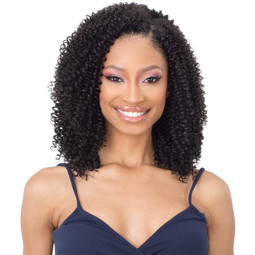 Organique Mastermix Synthetic Clip In 9PCS Extension - COILY WATER (1B Off Black)