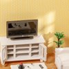 SAMCAMI Miniature Dollhouse Furniture 1 12 Scale - Wooden Dollhouse Furniture Set for Dollhouse Living Room - Doll House Furniture Incl Sofa, TV Cabinet, Coffee Table and Other Accessories (White)