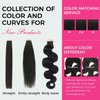 Lashey Tape in Hair Extensions Human Hair 20pcs 50g/pack Body Wave Hair Extensions Tape in Hair Extensions 14 Inch Natural Black Invisible Hair Extensions for Women