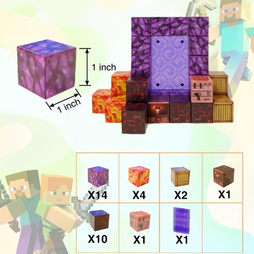 WeiDu77 Magnetic Building Blocks - Build a Magnetic World Set Magnetic Building Cubes DIY Creative Combo Suitable for 3 4 5 6 Years Old Boys and Girls Pre-School STEM Teaching(32pcs)