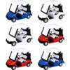 PowerTRC 6 Pcs Diecast Toy Golf Carts with Clubs, Mini Metal Alloy Die Cast Pullback Display Model Desk Decor Golf Cart Cake Decorations Topper (4.75 inches)