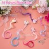14 PCS Gradient Curly Hair Clip, Hair Clips for Girls, 13in Rainbow Hair Extensions for Kids, Curly Clip in Hair Extensions for Toddler Kids Girls Ponytails Accessories (Red)