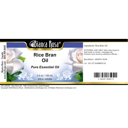 Rice Bran Oil - 100% Pure, Cold Pressed (3.40 fl oz, ZIN: 428369) - 2 Pack