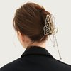 AMNGYOOK 4PCS Alloy butterfly Hair Clips, Metal Gold Claw Clips With Tassel Nonslip Hair Claw Hair Accessories For Women And Girls (A)
