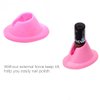AISIBO Soft Rubber Nail Polish Bottle Holder, 4PCS Nail Polish Ring Holder, Stand Manicure Display Tools for Nail Art Design Painting Salon DIY(White Pink)