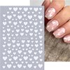 6 Sheets Valentine's Day Nail Stickers 3D Heart Nail Art Stickers Decals Black White Red Gold Silver Heart Nail Design Nail Decals Valentines Nail Supplies for Women Acrylic Nail Decoration DIY