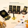 78 Tarot Cards with Guidebook - Tarot Deck Gift Set with Tarot Cloth & Holder, Chakra Stones & More, Black Tarot Cards Deck Fortune Telling Game Craft Cardboard for Beginners and Expert Readers