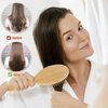 SAMEBUTECO Hair Brush Set Natural Bamboo Bristles Paddle Detangling Brushes for Thick, Thin, Curly, and Dry Hair Wooden Hair Message Brushes(4 packs)