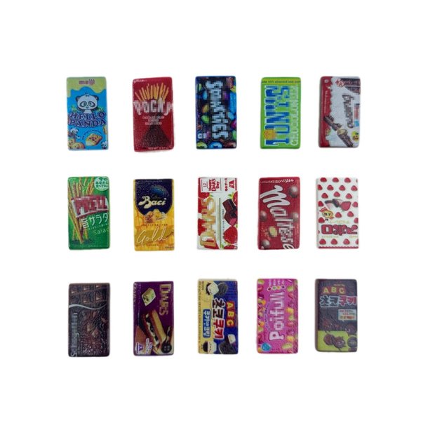 Nuanmu Miniature Drink Bottles Snacks Food Cake Dollhouse Decorations Pretend Play Kitchen Game Party Toys (Candy)