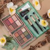 Profusion Cosmetics Artistry On The Go Makeup Kit, 9 Shade Eyeshadow and 6 Shade Face Palettes, 2 Eyeshadow and 1 Face Brush, 1 Face and Eye Primer (In The City, 1)