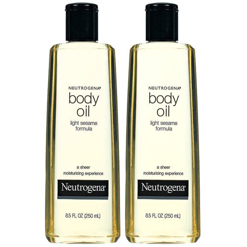 Neutrogena Lightweight Body Oil for Dry Skin, Sheer Moisturizer in Light Sesame Formula, 8.5 fl. oz (Pack of 2)