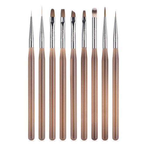 Rolabling 9pcs Nail Art Brush Set Nail Dotting Tools Nail Art Design Brushes Gel Polish Nail Polish Brushes 3D Nail Art Decorations Brush Nail Art Drawing Painting Brushes Manicure Nail Art Tool Set