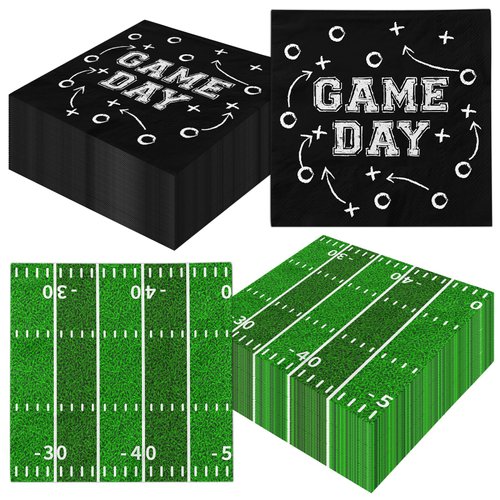 Football Napkins, 40Pcs Football Party Napkins Tailgate Napkins Touchdown Football Napkins Disposable for Football Party Supplies, Football Cocktail Napkins Game Day Napkins for Football Party