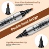 2 in 1 Eyebrow Microblading Pen, 2024 New 3D Microblading Eyebrow Pen Tattoo Pencil 4 Fork Tip, Waterproof Magic Microblading Eyebrow Pencil for Natural Makeup Last All Day - 9704#Black
