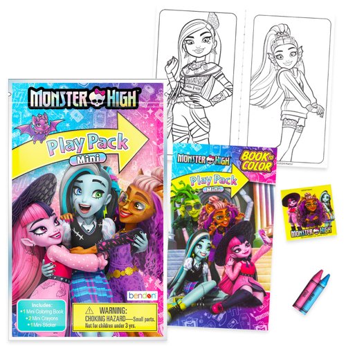 Monster High Mini Party Favors Set for Kids, Girls - Bundle with 24 Monster-Girl Play Packs with Coloring Pages, Stickers, More (Monster High Birthday Party Supplies)