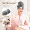 Generic Microfiber Hair Towel Wrap for Women Fast Drying Turbans for Long, Thick, Curly Hair Super Soft Hair Wrap Towels with Elastic Strap(Grey Color Pack of 1), Medium