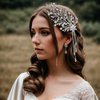 JULIYOOYOO Wedding Hair Accessories,Rhinestone Bridal Hair Accessories,Handmade Flower Hair Clips,Wedding Hair Pieces For Brides，Women's Wedding Hair Accessories With Tassel. (silver)