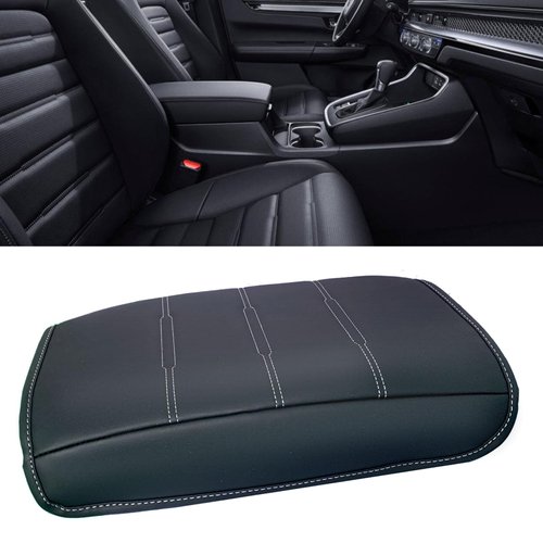 Areeyils Center Console Pad Armrest Box Cover Compatible with Honda 2024 2023 CRV LX EX EXL Sport Hybrid Sport Touring,Black Leather Protector Accessories for CR-V 2023 2024