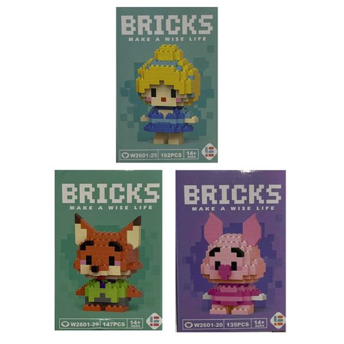 Yummy Baby Products Micro Mini Building Blocks Anime Character Set (500+ Pieces), Ages +14, Toys Gifts for Kids and Adults (3 Pack) (Set 18)