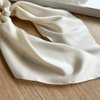 Champagne Silk Hair Scarf with Ribbon Bow Scrunchies for Women Girls, Bow Scrunchies for Hair, Ribbon Hair Ties with Bow, Chiffon Hair Ribbon Long Hair Bands Ties Ponytail Holder
