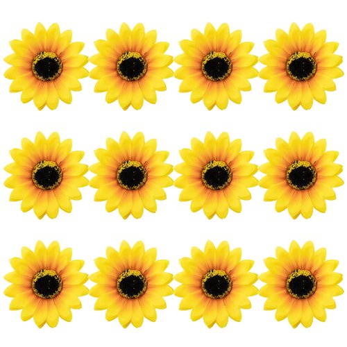 Framendino, 12 Pack Sunflower Hair Clip Flower Hair Pins Duckbill Hairpin Alligator Barrettes Clamp Hair Accessories for Women Girls Summer Beach Party