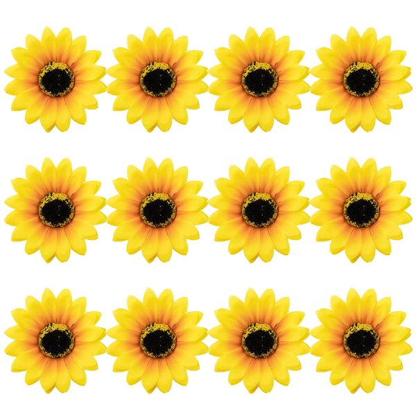 Framendino, 12 Pack Sunflower Hair Clip Flower Hair Pins Duckbill Hairpin Alligator Barrettes Clamp Hair Accessories for Women Girls Summer Beach Party