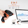 Tera Barcode Scanner Wireless 1D Laser Cordless Barcode Reader with Battery Level Indicator, Versatile 2 in 1 2.4Ghz Wireless and USB 2.0 Wired