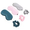 Satin Scrunchies Hair Ties 3pcs Eye Cover and Hair Scrunchie Set Silk Satin Sleeping Eye Masks Soft Eye Night Blindfold for Women and Men Satin Scrunchies Hair Ties