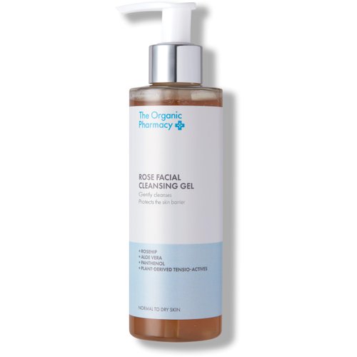 The Organic Pharmacy Rose Facial Cleansing Gel Reduces Redness, Clear Up Acne, Balance Oil Production, and Protect from Environmental Damage, Normal to Sensitive Skin, Combination Skin, 200 ml