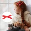 HINZIC 10PCS Red Mini Bow Hair Clips Coquette Bowknot Ribbons Snap Barrettes Halloween Christmas Valentines Wedding Prom Hair Accessories for Women Teens