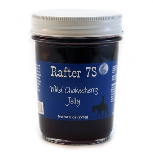 Rafter 7S Wild Chokecherry 8 oz Jelly - No Preservatives - No Corn Syrup - Made with Fresh Nebraska Fruit