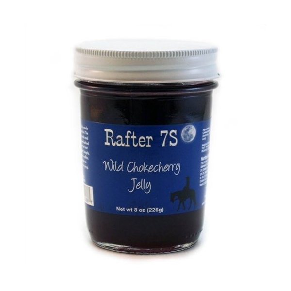 Rafter 7S Wild Chokecherry 8 oz Jelly - No Preservatives - No Corn Syrup - Made with Fresh Nebraska Fruit