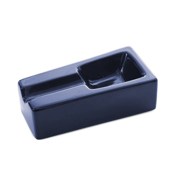 Mantello Cigar Ashtray- Cobalt Blue Ceramic Cigar Ashtray for Patio/Outdoor Use