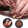 BASEMMAHER 2 Boxes Apple Gold Chrome Nail Powder Glitter Metallic Mirror Effect Holographic Aurora Chameleon Pigment for Nail Art Gel Polish Mermaid Unicorn Dipping Powder Decoration Design