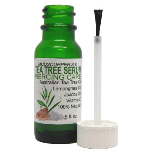 TEA TREE SERUM Piercing Aftercare - Treatment for New & Troubled Piercings - .5 fl. oz.