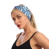 Galepromot Purple Fashion Women Leopard Print Cross Elastic Headband Gym Hairband Hair Women's Fashion Headbands