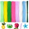 720 Pieces Pipe Cleaners Flower Set, 700 Flower Corlor Chenille Stems Whith 20 Pcs Flower Stems, Craft Supplies Bulk for DIY Art and Craft Projects Creative Gift Wrapping Party Decorations(Flower)