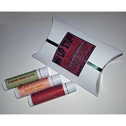 My Lip Stuff Fall Flavors Pack (Candy Corn, Pumpkin Spice Latte, Apple Cider) Natural Lip Balm Set