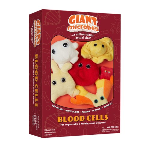 GIANTmicrobes Blood Cells Themed Gift Box, Blood Cell Plush, Blood Bank Laboratory Gifts, Lab Tech Gifts, Hematology Gifts, Leukemia Gifts