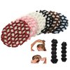 10PCS Women Mesh Bun Cover Crochet Snood Hair Net and 2PCS Magic Hair Ring Styler Maker Hot Hair Donut Bun for Ballet Dance Skating (Colorful+Black)