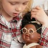 NUOBESTY 10pcs Mini Doll Glasses Metal Wire Rim Frameless Lens Doll Dress up Eyeglasses for Dolls Costume Accessories(Golden)