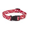 Casual Canine Nylon Pooch Patterns Dog Collar, Fits Necks 10" to 16", Red Bone